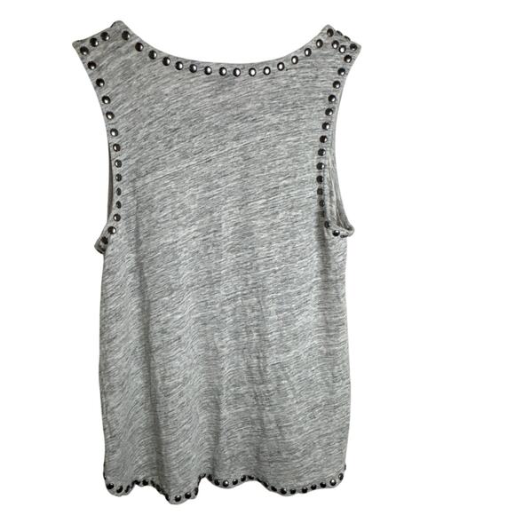 J. Crew Gray Linen Relaxed Fit Tank Top with Silver Stud Detail Size L - Picture 2 of 7